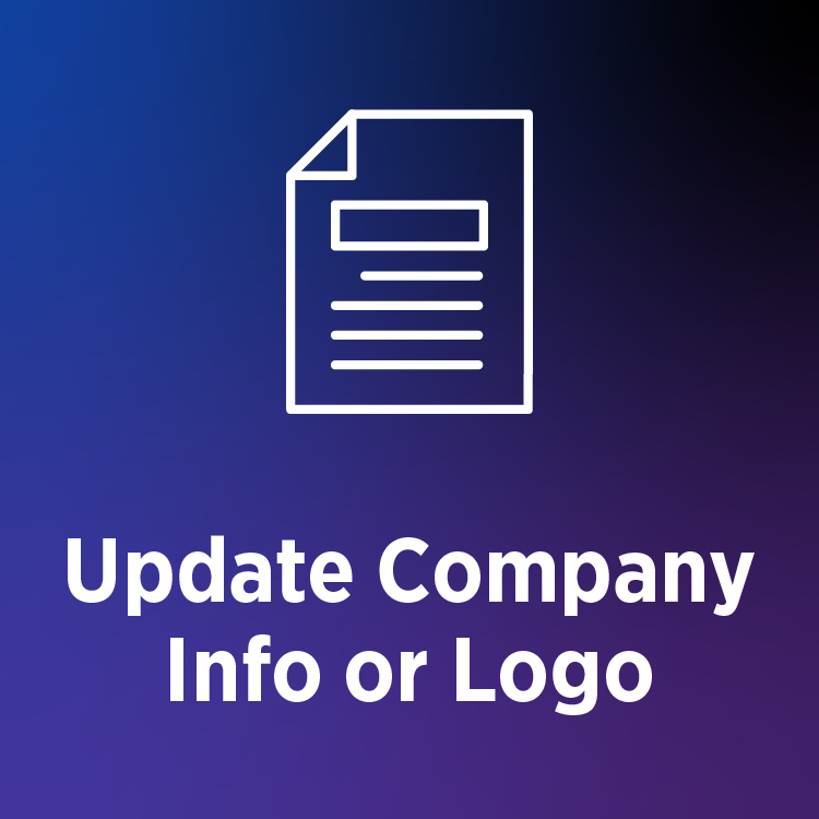 Update Company Info or Logo